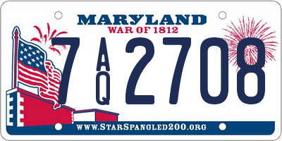 MD license plate 7AQ2708