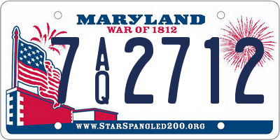 MD license plate 7AQ2712