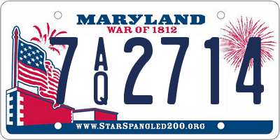 MD license plate 7AQ2714