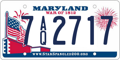 MD license plate 7AQ2717