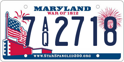 MD license plate 7AQ2718