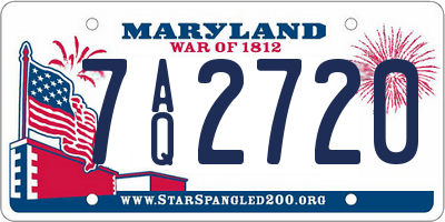 MD license plate 7AQ2720