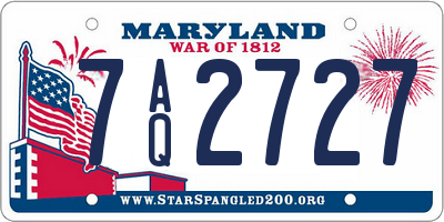 MD license plate 7AQ2727