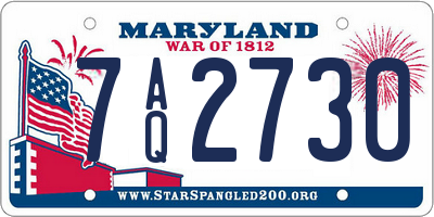 MD license plate 7AQ2730