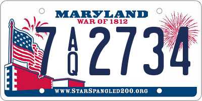 MD license plate 7AQ2734