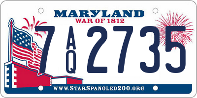 MD license plate 7AQ2735