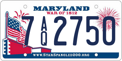 MD license plate 7AQ2750