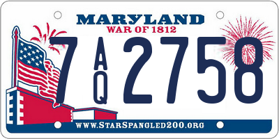 MD license plate 7AQ2758