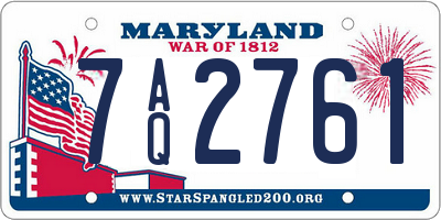 MD license plate 7AQ2761