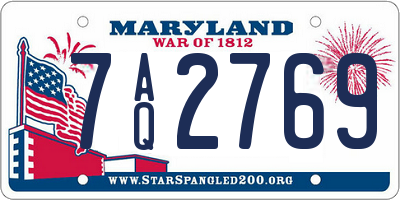 MD license plate 7AQ2769