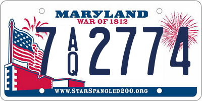 MD license plate 7AQ2774