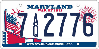 MD license plate 7AQ2776