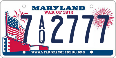 MD license plate 7AQ2777