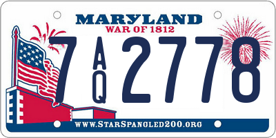 MD license plate 7AQ2778