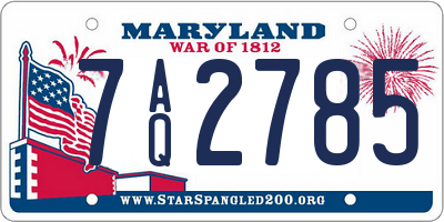 MD license plate 7AQ2785