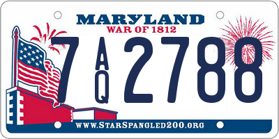 MD license plate 7AQ2788