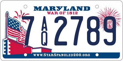 MD license plate 7AQ2789