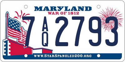 MD license plate 7AQ2793