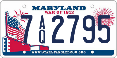 MD license plate 7AQ2795