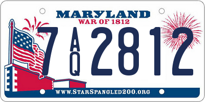 MD license plate 7AQ2812