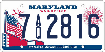 MD license plate 7AQ2816