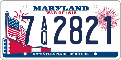 MD license plate 7AQ2821