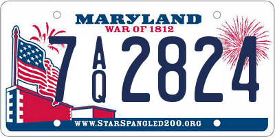 MD license plate 7AQ2824