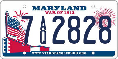 MD license plate 7AQ2828