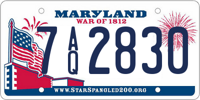 MD license plate 7AQ2830
