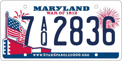 MD license plate 7AQ2836