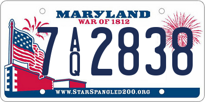 MD license plate 7AQ2838