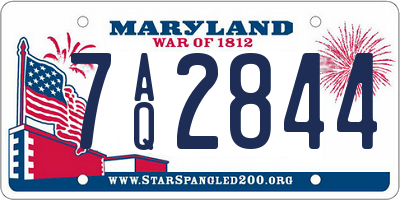 MD license plate 7AQ2844