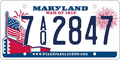 MD license plate 7AQ2847