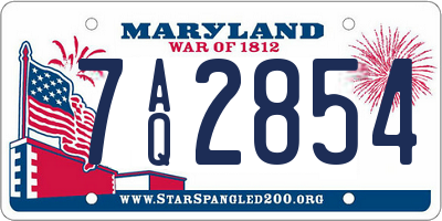 MD license plate 7AQ2854
