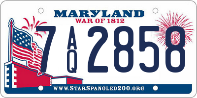 MD license plate 7AQ2858