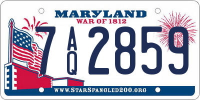 MD license plate 7AQ2859