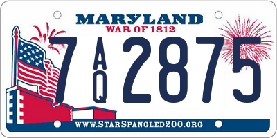 MD license plate 7AQ2875