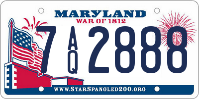 MD license plate 7AQ2888