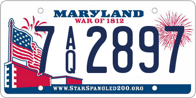 MD license plate 7AQ2897