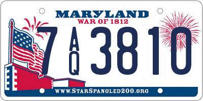 MD license plate 7AQ3810