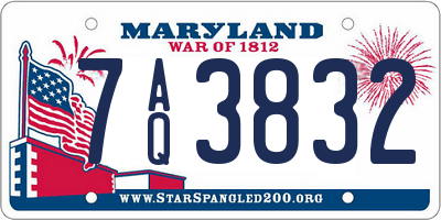 MD license plate 7AQ3832