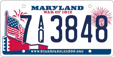 MD license plate 7AQ3848