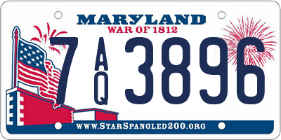 MD license plate 7AQ3896