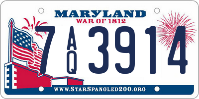 MD license plate 7AQ3914