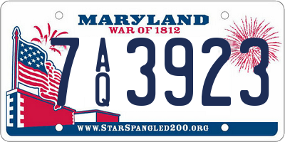 MD license plate 7AQ3923