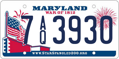 MD license plate 7AQ3930