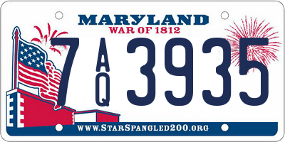 MD license plate 7AQ3935