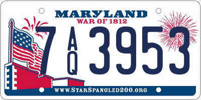 MD license plate 7AQ3953