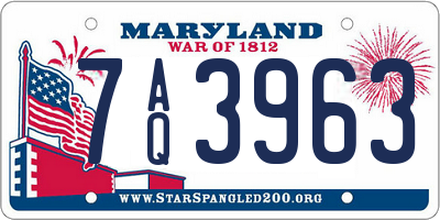MD license plate 7AQ3963