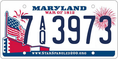 MD license plate 7AQ3973
